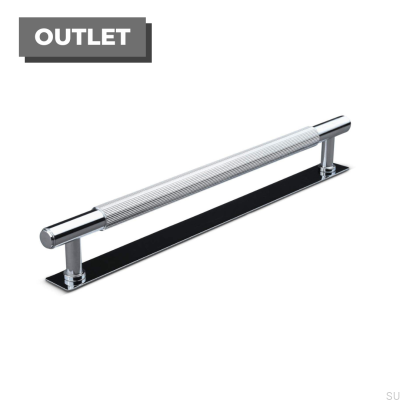 Tirador para mueble rectangular Salo Stripe 224, cromo pulido