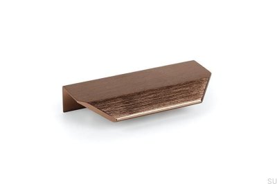 Tirador para muebles Vann 100 de aluminio con borde cepillado marrón