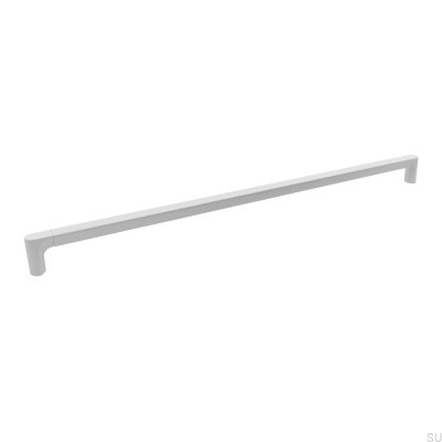 Tirador alargado para muebles Aqua 480 de metal blanco