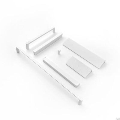 Tirador alargado para muebles Aqua 480 de metal blanco