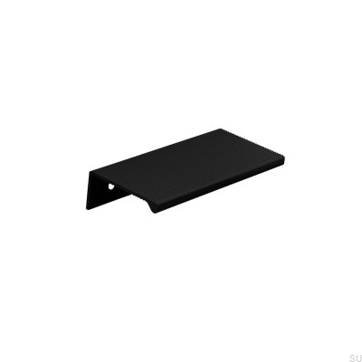 Tirador para muebles cuadrado Aqua 94 de aluminio con borde negro