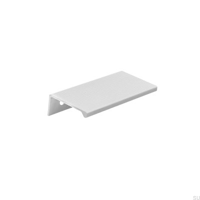 Tirador para muebles cuadrado Aqua 94 de aluminio con borde blanco