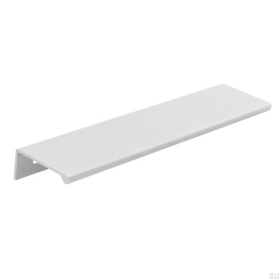 Tirador para muebles cuadrado Aqua 190 de aluminio con borde blanco