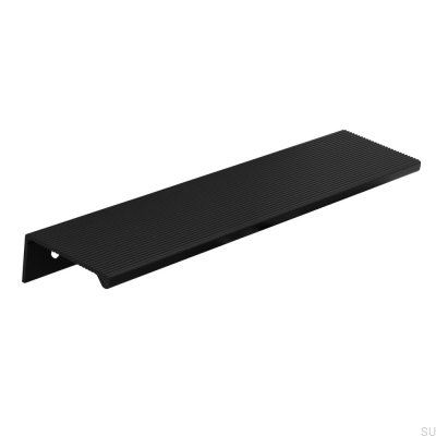 Tirador para muebles cuadrado Aqua 190 de aluminio con borde negro