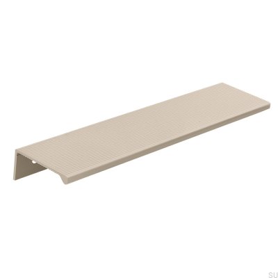 Tirador para muebles cuadrado Aqua 190 de aluminio con borde crema