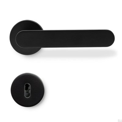 Manija de puerta lisa Vibe de aluminio negro mate
