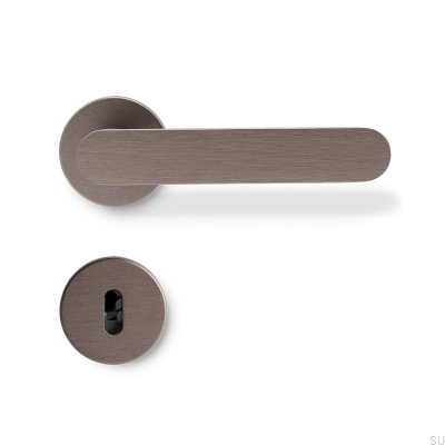 Manija de puerta lisa Vibe de aluminio marrón oscuro