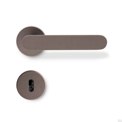 Manija de puerta de aluminio Vibe Grip marrón oscuro estándar escandinavo