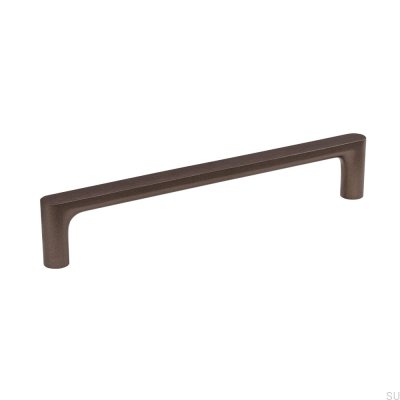 Tirador alargado para muebles Vibe Plain 160 de metal marrón oscuro