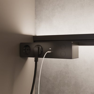 Toma de corriente Nety D-M 75 W máx. 230/24 V CC Aluminio Negro Mate