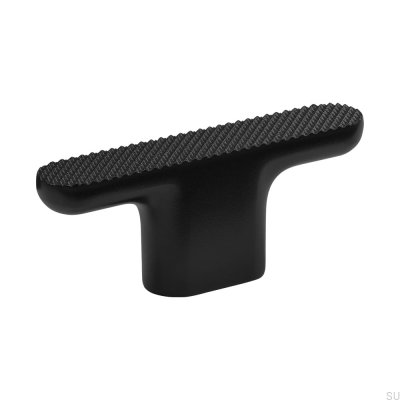 Perilla para muebles con agarre vibratorio en forma de T, de metal, color negro mate