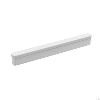 Tirador alargado para muebles Appia 160 de metal blanco