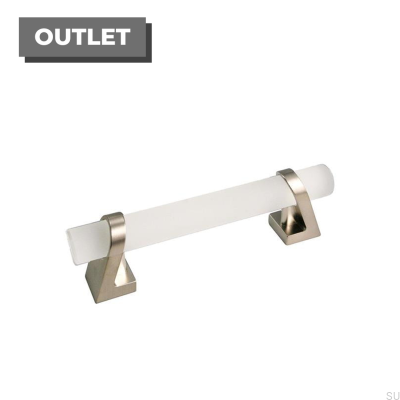 Tirador para mueble alargado Kristall 96 Cristal mate Níquel cepillado