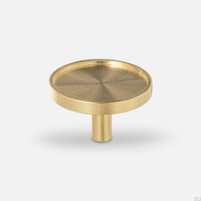 Pomo para mueble Ina L Latón, cepillado, sin pintar