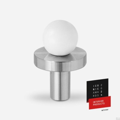 Pomo para mueble Pola de latón blanco con arandela de acero