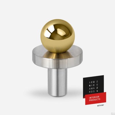 Pomo para mueble Pola de latón pulido con arandela de acero