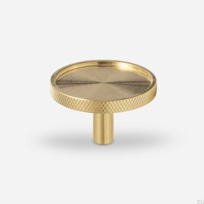 Pomo para mueble Vera L, latón cepillado, sin pintar