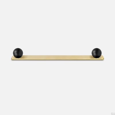 Tirador para mueble alargado Zoe Latón Cepillado Sin Pintar con Negro