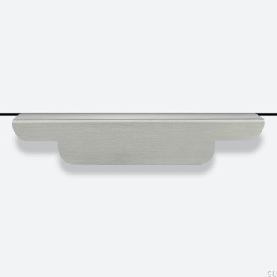 Tirador para muebles Tilda Silver Matt 160 de acero cepillado con borde plateado mate