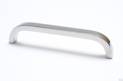 Tirador para mueble longitudinal Slim 128 Plata, Acero, Pulido