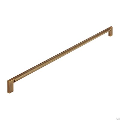 Tirador alargado para mueble 2457 480 Aluminio Oro Antiguo