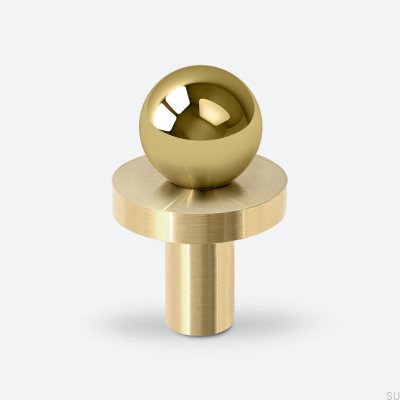 Pomo para muebles de latón Pola con almohadilla de latón cepillado