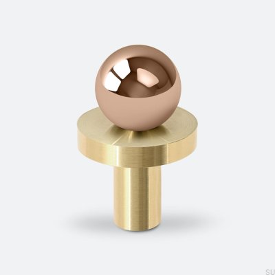 Pola - Pomo para muebles de cobre y latón con almohadilla de latón cepillado