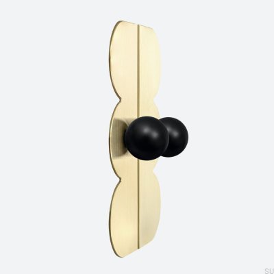 Pomo para muebles Odete M Pillow Countess con almohadilla, latón negro con dorado sin barnizar cepillado (2 piezas)