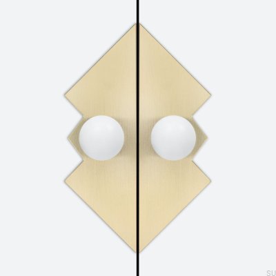 Perilla para muebles Odete M Pillow Queen con almohadilla, latón blanco con dorado sin barnizar cepillado (2 piezas)
