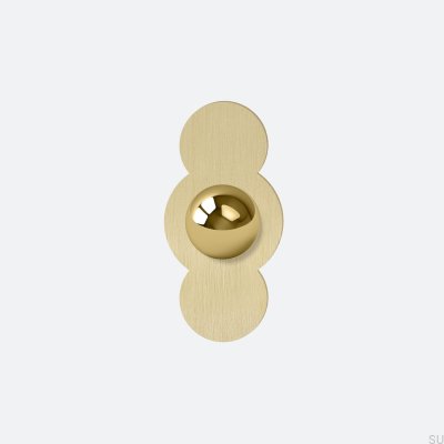 Pomo para muebles Odete M Pillow Bubble con almohadilla de latón dorado con dorado sin barnizar cepillado