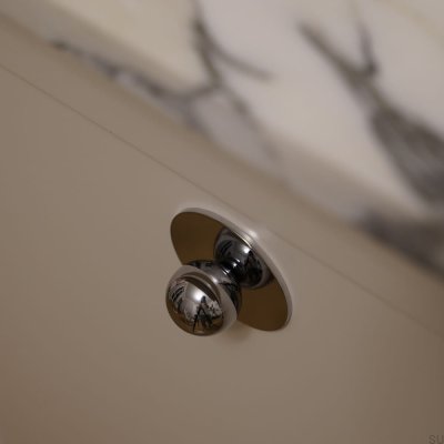 Pomo para muebles de latón Marbelo 30 con arandela pulida en cromo plateado