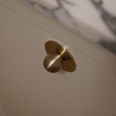Juego de pomos para muebles con almohadilla de 30 mm, latón cepillado sin barnizar