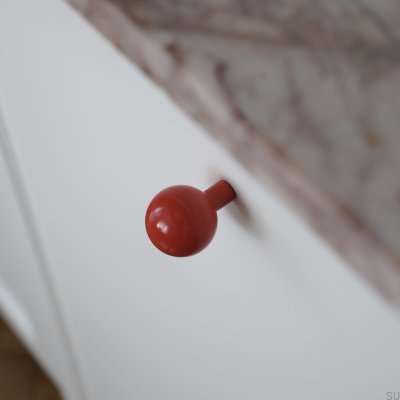 Pomo para mueble Bola 30 Acero Rojo