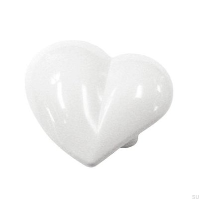 Pomo para mueble corazón blanco