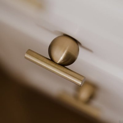 Pomo para mueble T-Bar Marbelo 04, latón cepillado, sin barnizar