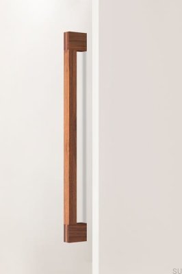 Tirador para muebles de un solo lado alargado de madera de nogal Hako Big 480