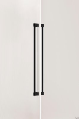 Tirador para muebles alargado de doble cara Casey Big 736 Aluminio Negro Titanio Pulido