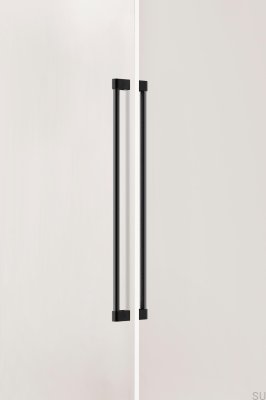 Tirador alargado para muebles de doble cara Casey Big 736, aluminio, negro mate