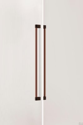 Tirador alargado para muebles de doble cara Casey Big 736, aluminio, marrón mate
