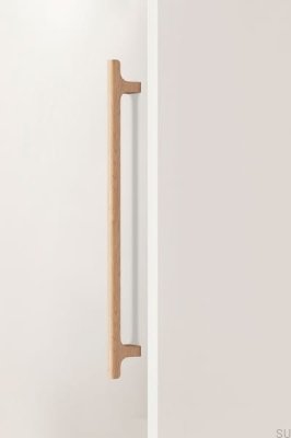 Tirador para muebles alargado de madera de roble sin barnizar Hinoki Wood Big 416