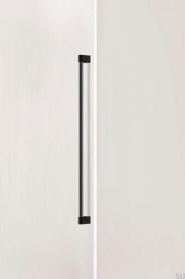 Tirador para muebles alargado de un solo lado Casey Big 736 Aluminio Negro Titanio Pulido