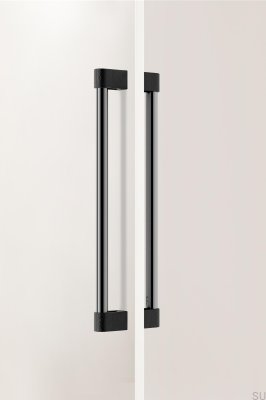 Tirador para muebles alargado de doble cara, pulido en titanio negro, de aluminio Casey Big 416