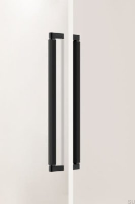 Tirador alargado para muebles de aluminio de doble cara Brooklyn Big 448, cepillado en negro