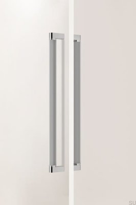 Tirador para muebles de aluminio niquelado pulido de doble cara Brooklyn Big 448