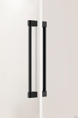 Tirador alargado para muebles de doble cara Casey Big 416, aluminio, negro mate