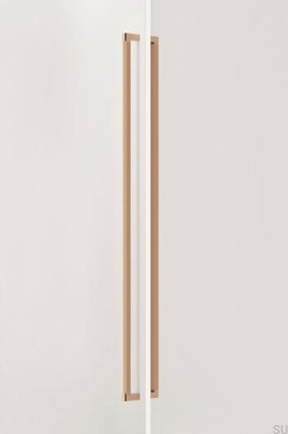 Tirador para muebles alargado de doble cara Brooklyn Big 1056 de aluminio cepillado dorado con acabado Cava