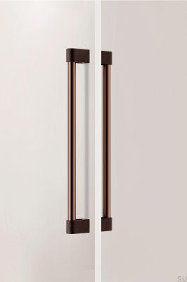Tirador alargado para muebles de doble cara Casey Big 416, aluminio, marrón mate