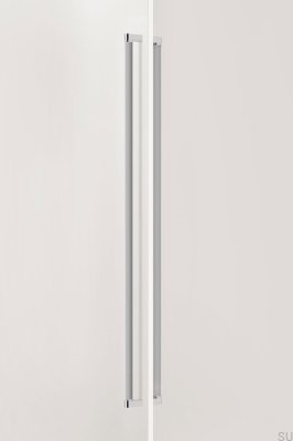 Tirador para muebles alargado de doble cara en níquel pulido y aluminio Brooklyn Big 1056