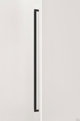Tirador para muebles alargado de un solo lado de aluminio Brooklyn Big 1056, cepillado en negro