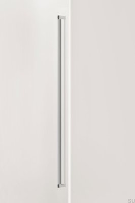 Tirador para muebles alargado de un solo lado en níquel pulido y aluminio Brooklyn Big 1056